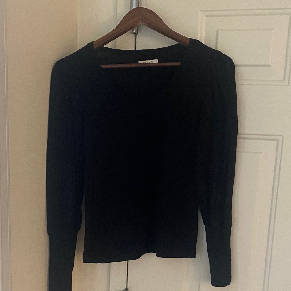Madewell Black Crewneck Knit Top